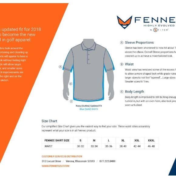 FENNEC STRIPE POLO SHIRT-Poly/Span moisture wicking stretch XL. - Picture 8 of 8